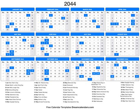 2044|2044 Calendar (All Holidays and Celebrations of 2044)